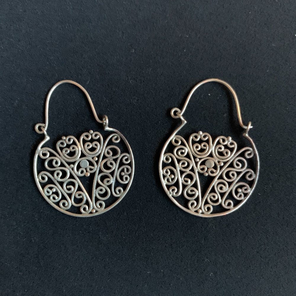 Bohemian style silver earrings